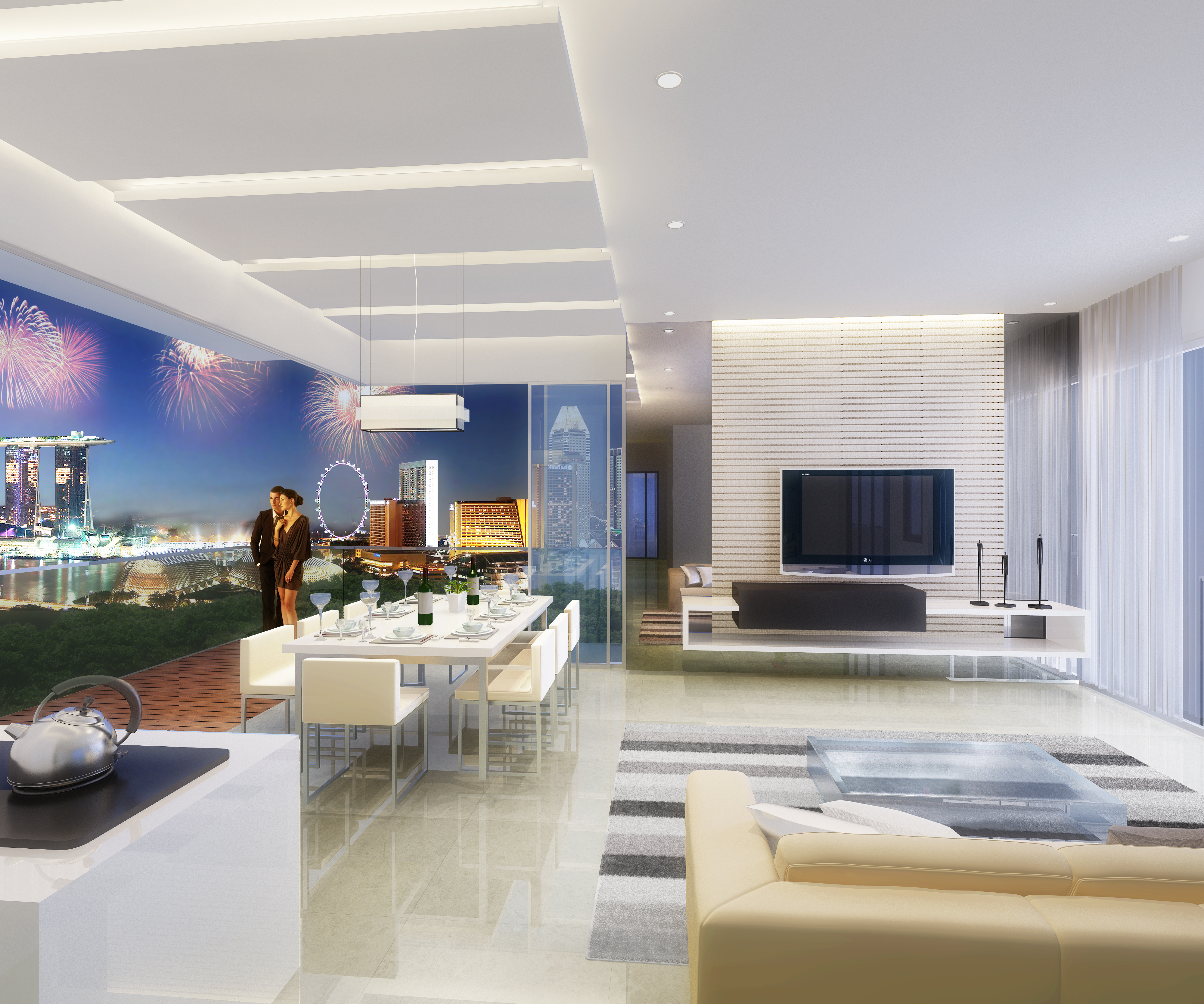 Living and dining area