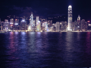 A view of the Hong Kong city scape. 