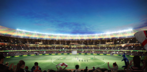An artist's impression of the new Perth Stadium. Image courtesy of Philips. 